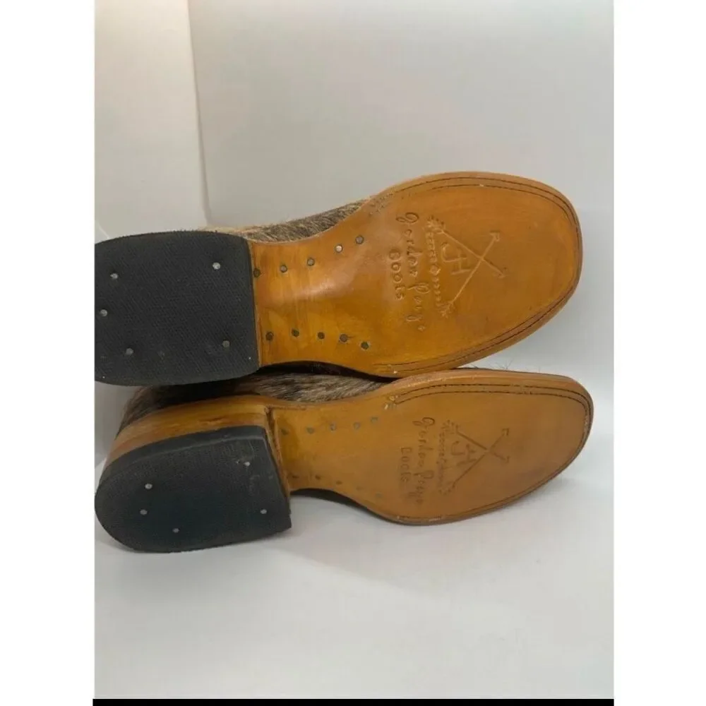 New Jordan Page Women's Western Ankle Boots Size 9.5 Hair-on-Hide Square Toe